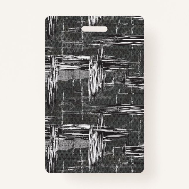 Black White Abstract Art Interior Design Texture Badge (Front)