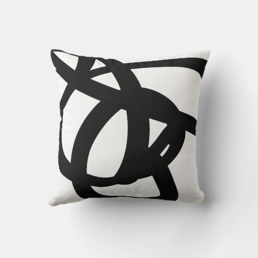 Black & White Abstract Art Throw Pillow Zazzle