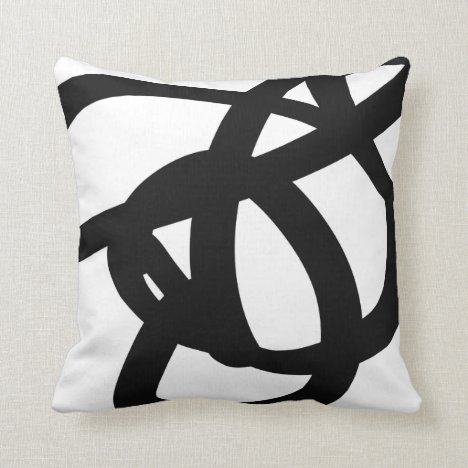 Black &amp; White Abstract Art Throw Pillow