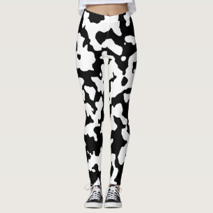 Black White Abstract Camo Leggings