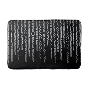 Black & White Abstract Chains Bath Mat