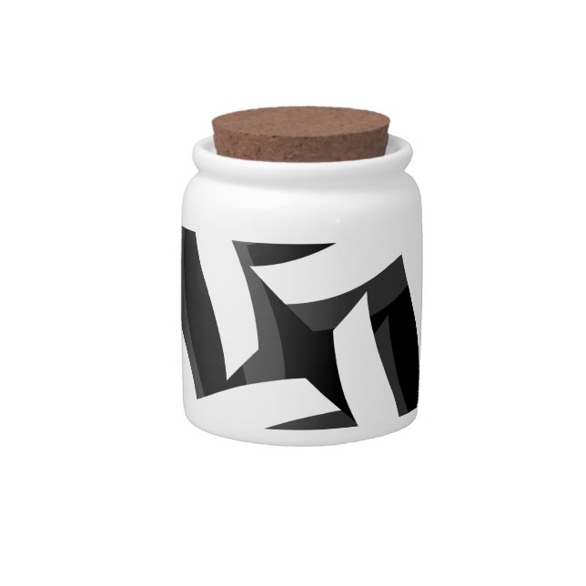 Black White Abstract Cookie Jar (Front)