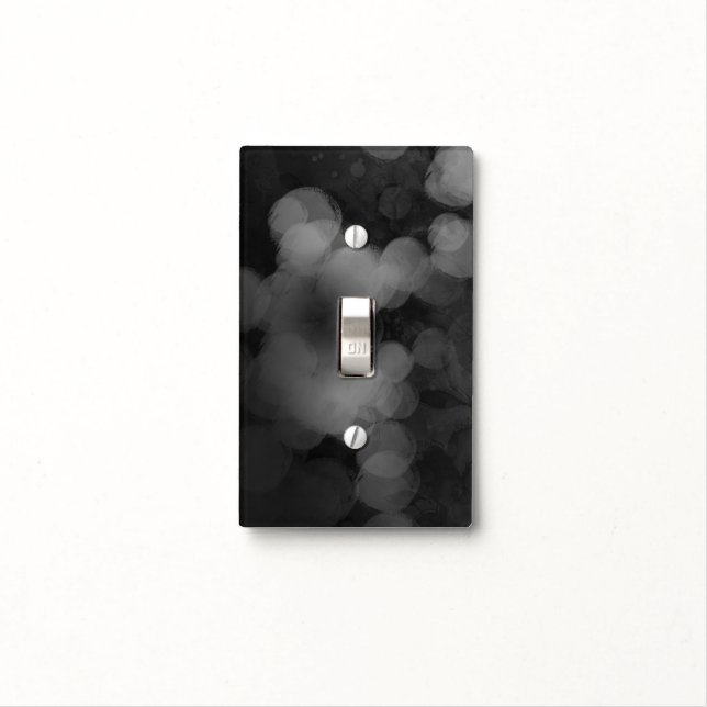 Black White Abstract Cool Painted Light Light Switch Cover (In Situ)