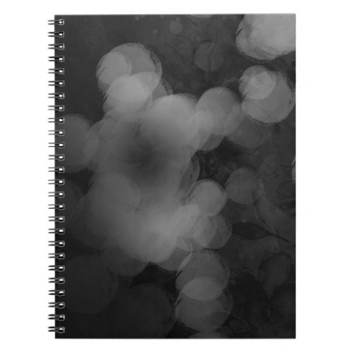Black White Abstract Cool Painted Light Notebook