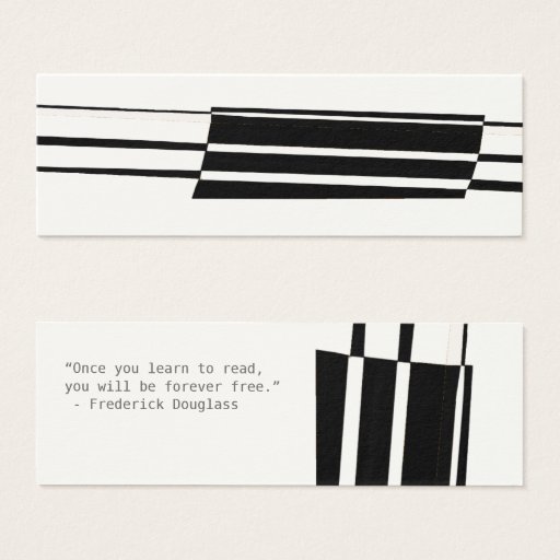 Customizable Abstract Art Black and White Bookmark Business Card Template