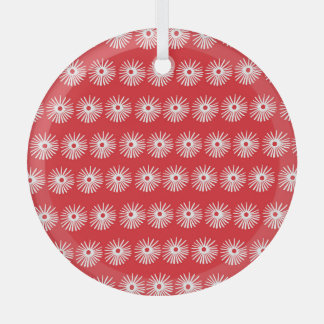 Black white, abstract floral texture. glass ornament