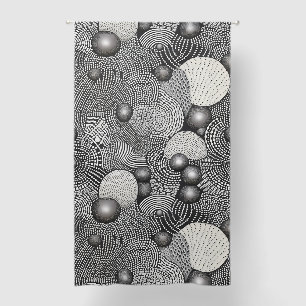Black White Abstract Flowing Lines Geometric Blackout Curtains