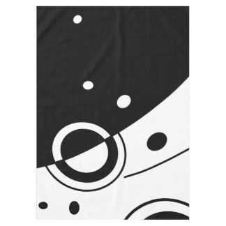 Black & White Abstract Geometric Art Tablecloth