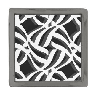 Black White Abstract Gunmetal Finish Lapel Pin