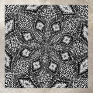 Black & White Abstract Kaledascope  Floor Decals