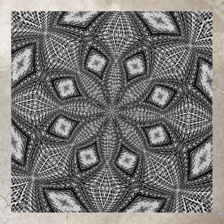 Black & White Abstract Kaledascope Floor Decals