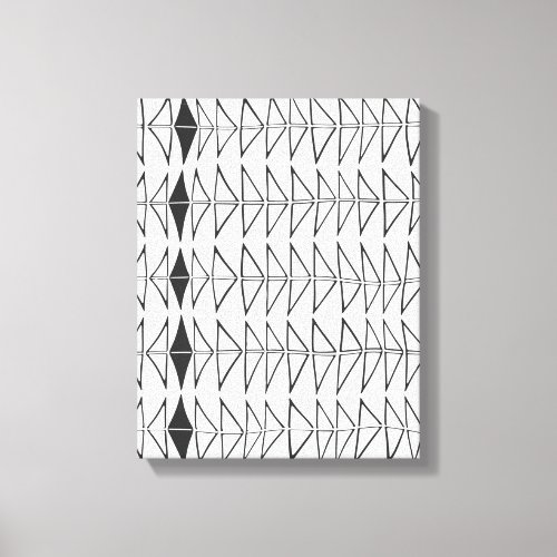 Black White Abstract Lines Shapes Artsy Pattern Canvas Print