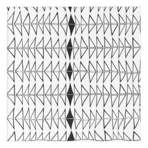 Black White Abstract Lines Shapes Quirky Pattern Acrylic Print