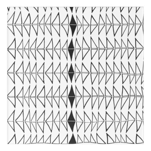 Black White Abstract Lines Shapes Quirky Pattern Acrylic Print