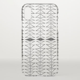 Black White Abstract Lines Shapes Quirky Pattern iPhone XS Case