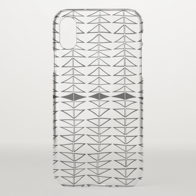 Black White Abstract Lines Shapes Quirky Pattern Uncommon iPhone Case (Back)