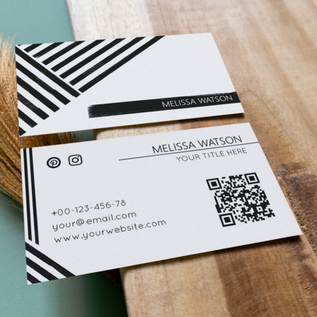 Black & white abstract lines urban modern business card (Creator Uploaded)