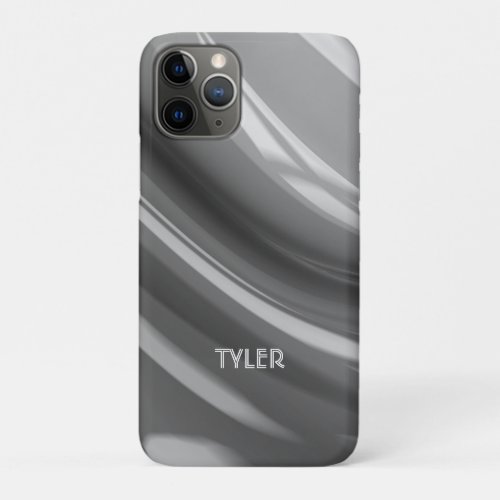 Black  White Abstract Name White in Text iPhone 11 Pro Case