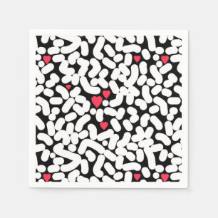 Black white abstract napkins