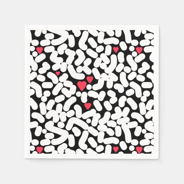 Black white abstract napkins (Front)