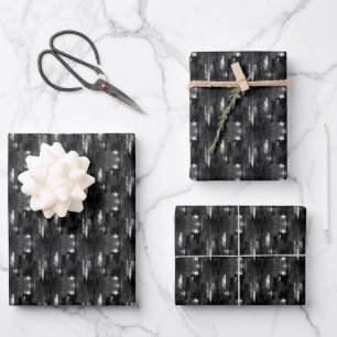 Black & White Abstract Paint Wrapping Paper Sheets