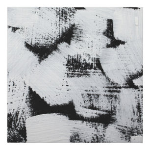 Black white, abstract painted canvas. faux canvas print