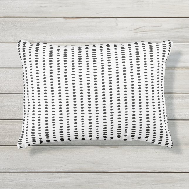 Black & White Abstract Pattern Outdour Pillow (Front)