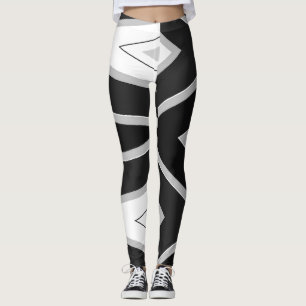Black white abstract pattern "Ratti_Creative_Arts" Leggings
