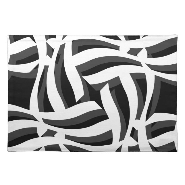 Black White Abstract Placemats (Front)