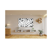 Black White Abstract Polka Dot Pattern Modern