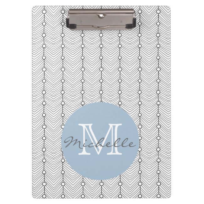Black & White Abstract Retro Pattern Clipboard