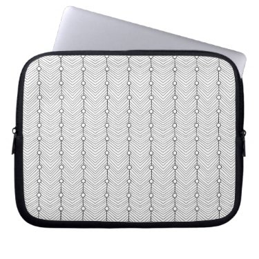 Black & White Abstract Retro Pattern Laptop Sleeve