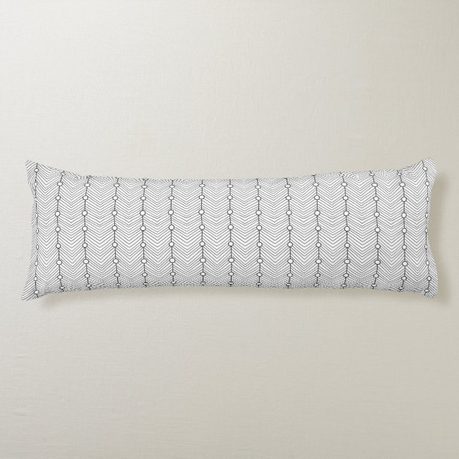 Black & White Abstract Retro Print Body Pillow