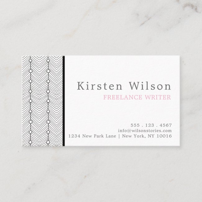 Black & White Abstract Retro Print Business Card