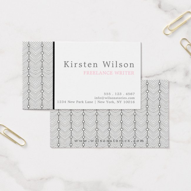 Black & White Abstract Retro Print Business Card