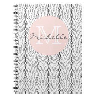 Black & White Abstract Retro Print Monogram