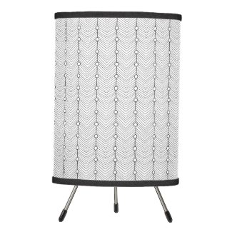 Black & White Abstract Retro Print Tripod Lamp