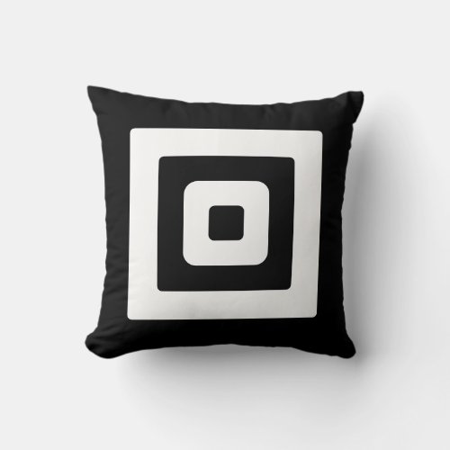 Black  White Abstract Squares Throw Pillow