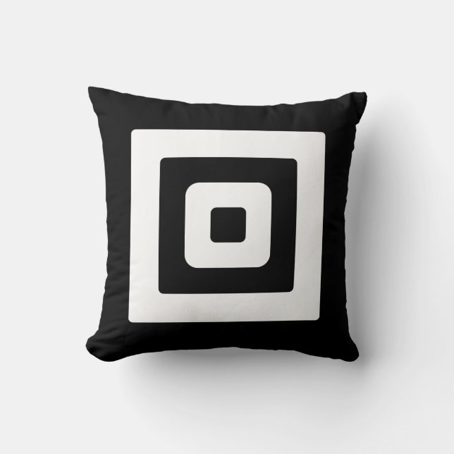 Black & White Abstract Squares Throw Pillow (Front)