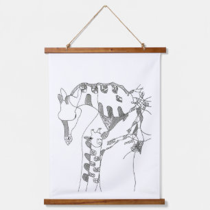 Black & white abstract stick tapestries