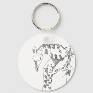 Black & white abstract stick tapestries wood wall keychain