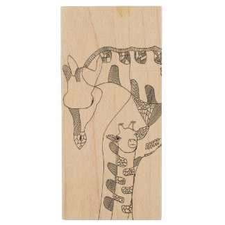 Black & white abstract stick tapestries wood wall wood flash drive