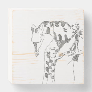 Black & white abstract stick  tapestries wood wall wooden box sign