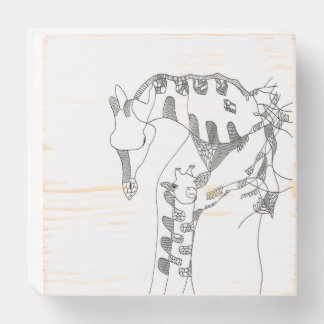 Black & white abstract stick tapestries wood wall wooden box sign