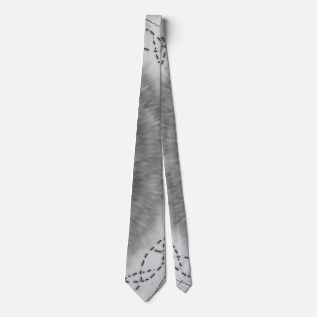Black & White Abstract Vortex Neck Tie (Front)