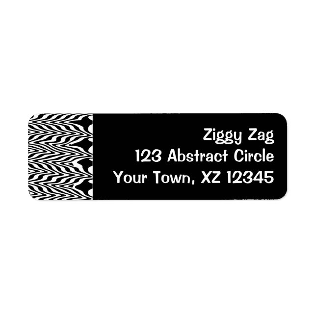Black & White Abstract Zigzag Label (Front)