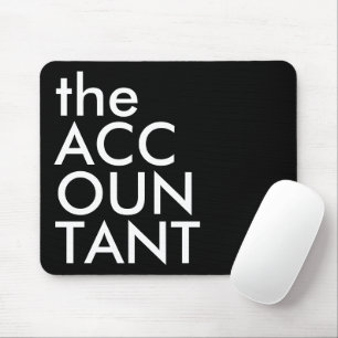 Black White Accountant Bold Finance Typography Mouse Pad