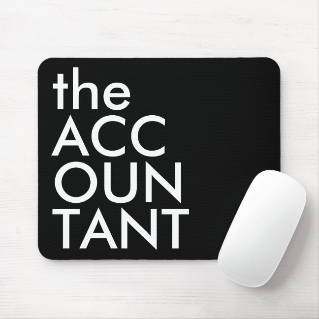 Black White Accountant Bold Finance Typography Mouse Pad