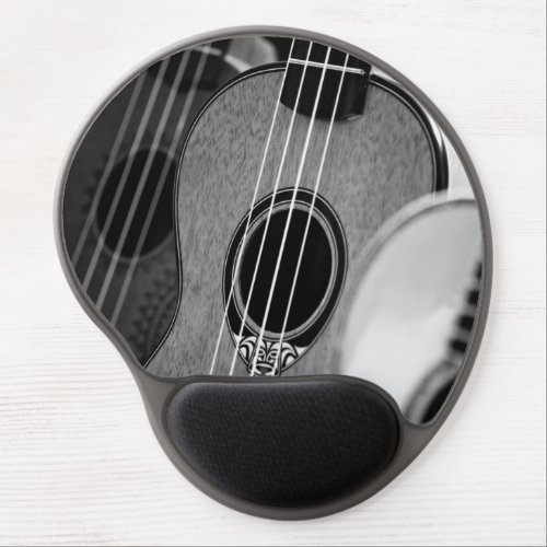 Black White Acoustic Classical Spanish Guitar Gel Mouse Pad