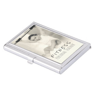 Black White Adorable Baby Fitness Personal Trainer Business Card Case